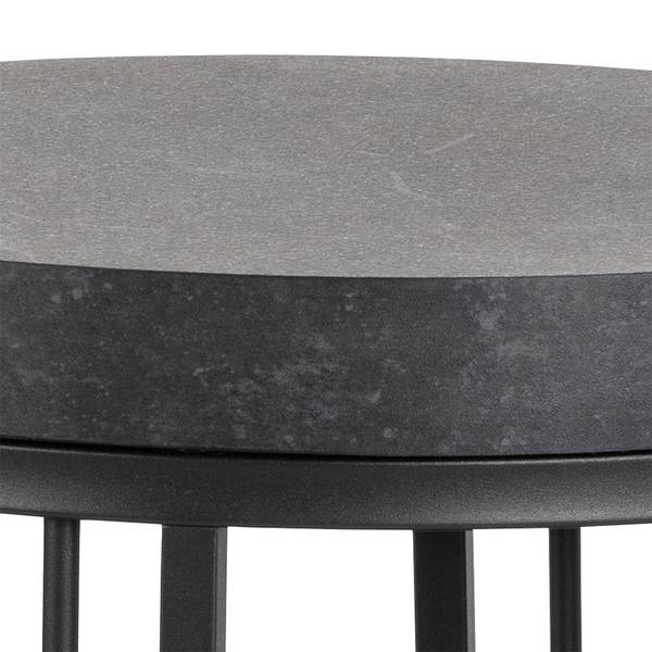 Table de chevet Strington Noir - En partie en bois massif - 35 x 65 x 35 cm