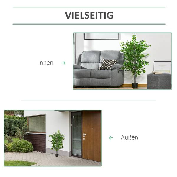 Kunstmatige ficusboom 830-432 groen - kunststof - 15 x 135 x 15 cm