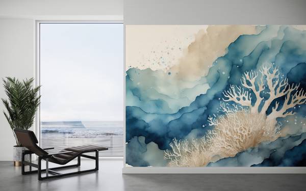 Papier peint abstraction marine 450 x 315 cm