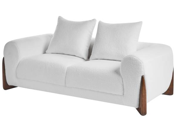 2-Sitzer Sofa VINLIDEN Braun - Weiß - Naturfaser - 180 x 62 x 87 cm