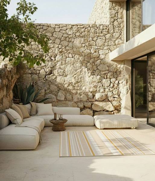 Teppich für drinnen und draußen SOLEA Gelb - Textil - 160 x 230 x 160 cm