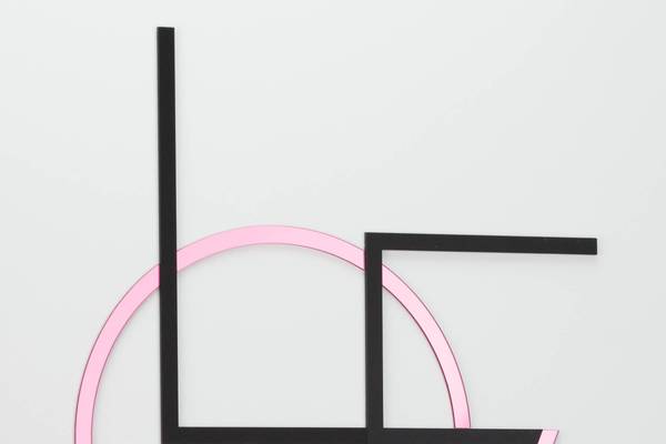 Image encadrée effet 3D Love Forme Noir - Rose foncé - Verre acrylique - 50 x 70 x 3 cm