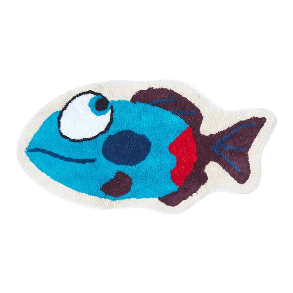 Tapijt RU1187 blauw - katoen - 40 x 1 x 75 cm