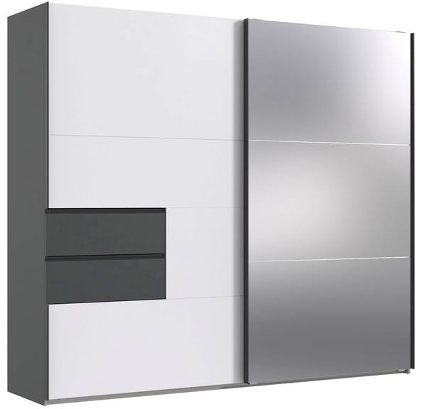 Schwebetürenschrank PALERMO Grau - Stahl - 250 x 216 x 65 cm