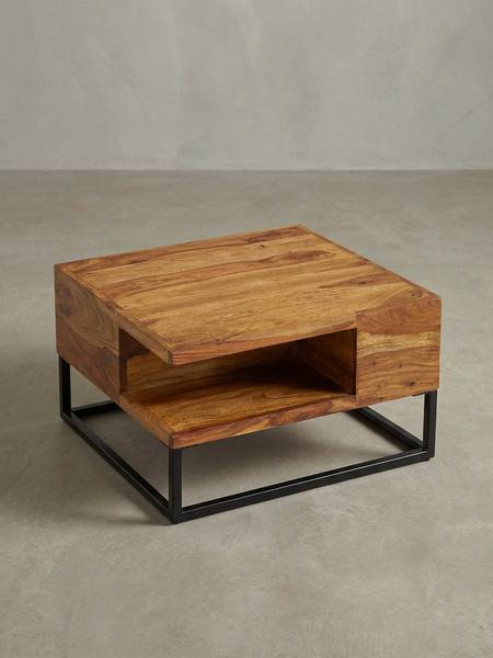 Couchtisch MAASEIK mit Staufach Braun - Sheesham - 60 x 35 x 60 cm