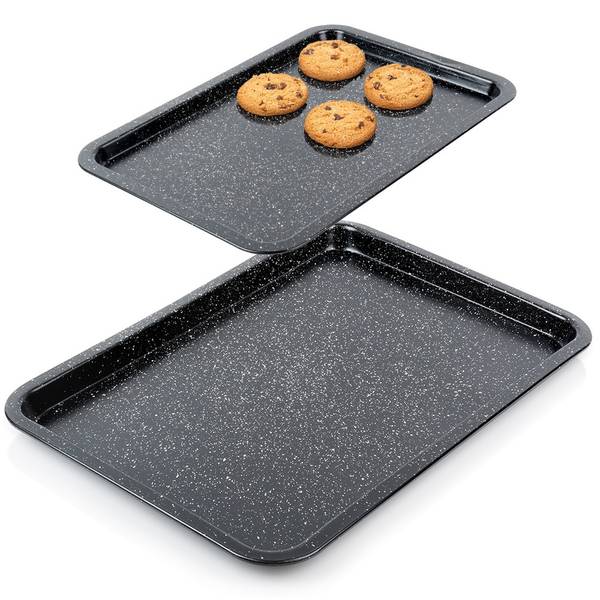 Backblech 2er Set SET601 Schwarz - Metall - 27 x 2 x 38 cm