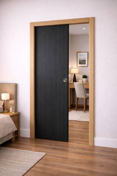 Porte Grey OAK Galandage3217 Noir - En partie en bois massif - 83 x 3 x 4 cm