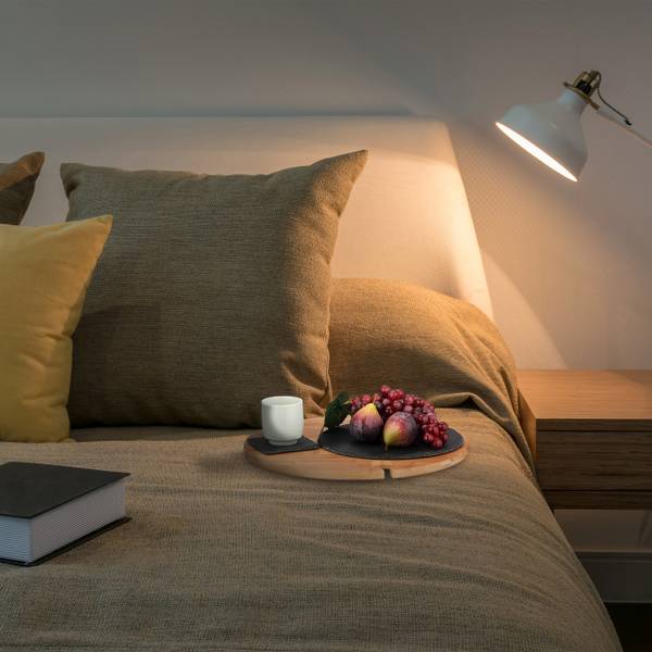 Mini-table portative ronde en bambou Marron - Bambou - 39 x 22 x 39 cm