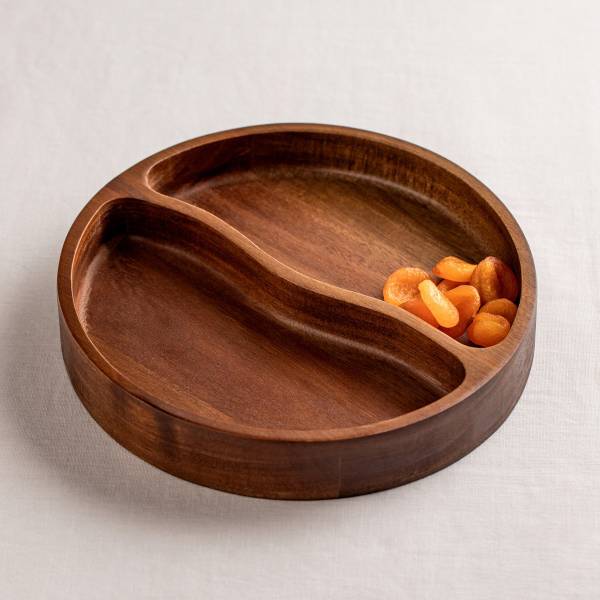 Servierplatte MOOKA Braun - Holz teilmassiv - 26 x 5 x 26 cm