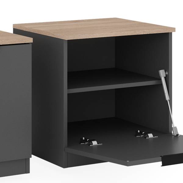 Nachttisch Betti 40708 Anthrazit - Eiche Sonoma Dekor - Anzahl Teile im Set: 2