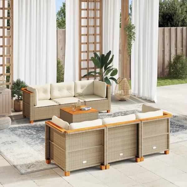 Garten-Lounge-Set 3036234-1 (7-teilig) Beige - Stahl - 63 x 62 x 63 cm