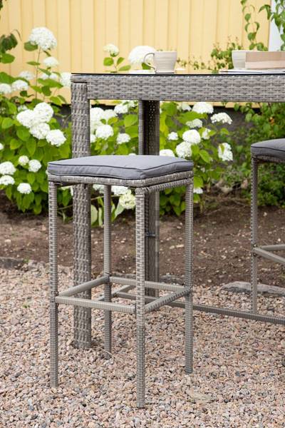 Barhocker Alo Grau - Polyrattan - 38 x 76 x 38 cm