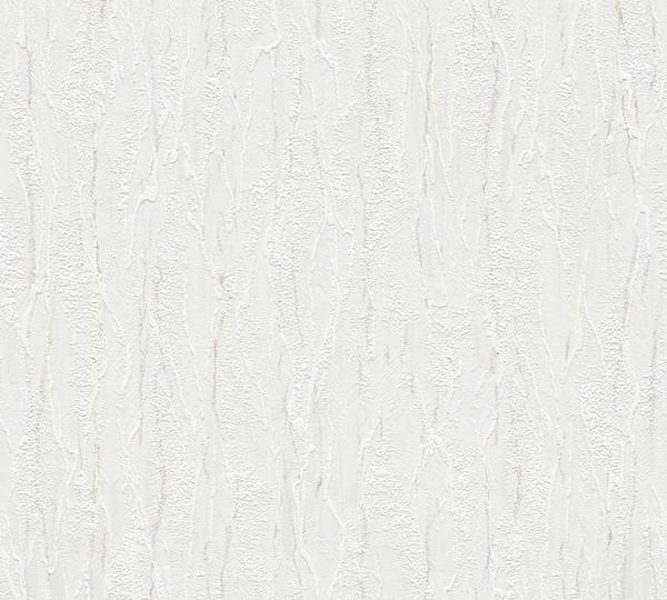 Papiertapete Plaster Weiß - Mischgewebe - Vinyl - 53 x 1005 x 1 cm