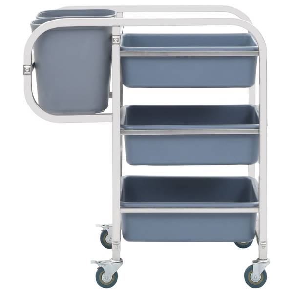 Servierwagen XT3484 Silber - Metall - 44 x 93 x 82 cm