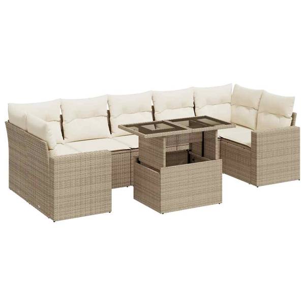 Garten-Lounge-Set 3036717-2 8-teilig Beige - Creme