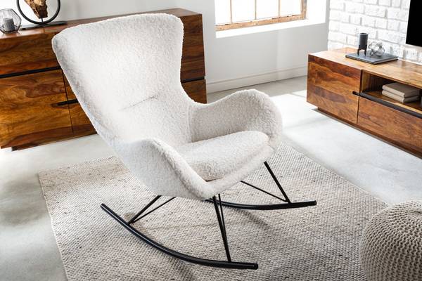 Schaukelstuhl SCANDINAVIA SWING Weiß - Polyester - 77 x 99 x 115 cm