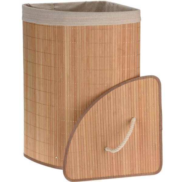 Wäschekorb im skandinavischen Stil Braun - Bambus - 35 x 60 x 35 cm