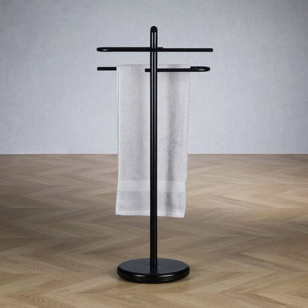 Handtuchhalter MIRO Schwarz - Edelstahl - 40 x 89 x 30 cm