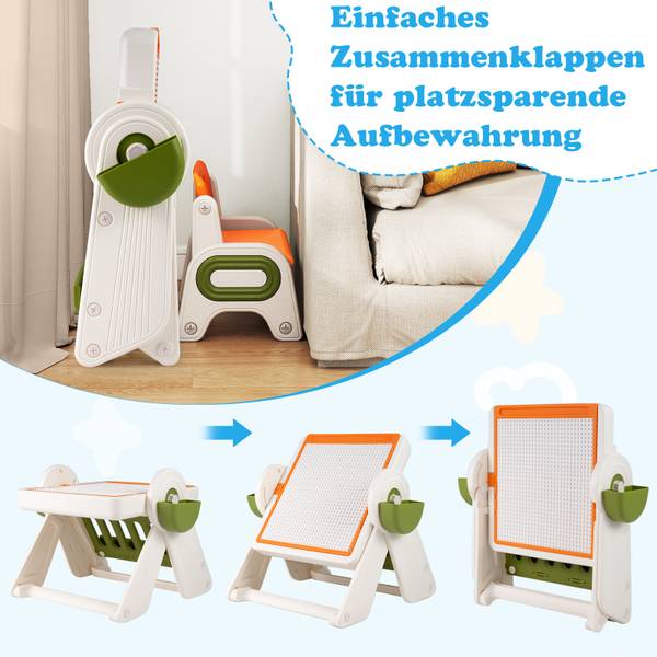 Kunststaffelei-Set TK32521 2-tlg. Orange - Kunststoff - 67 x 58 x 82 cm