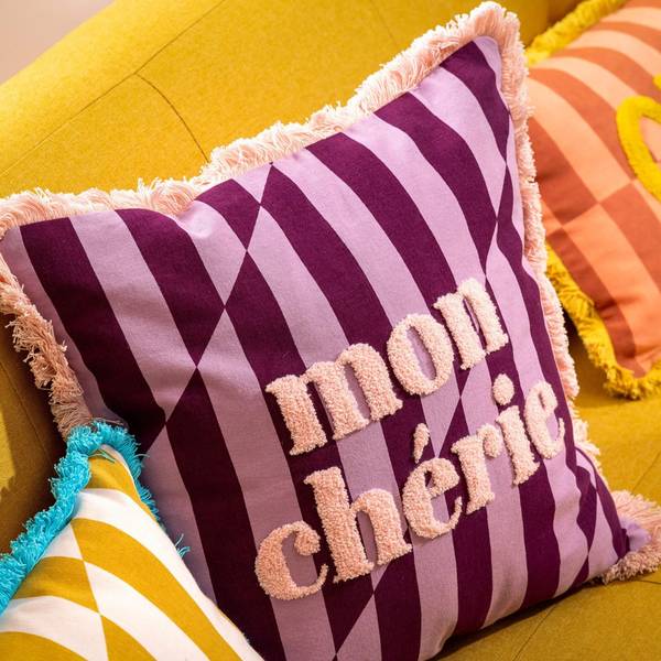 Kussenhoes Cherie roze - textiel - 45 x 45 x 10 cm