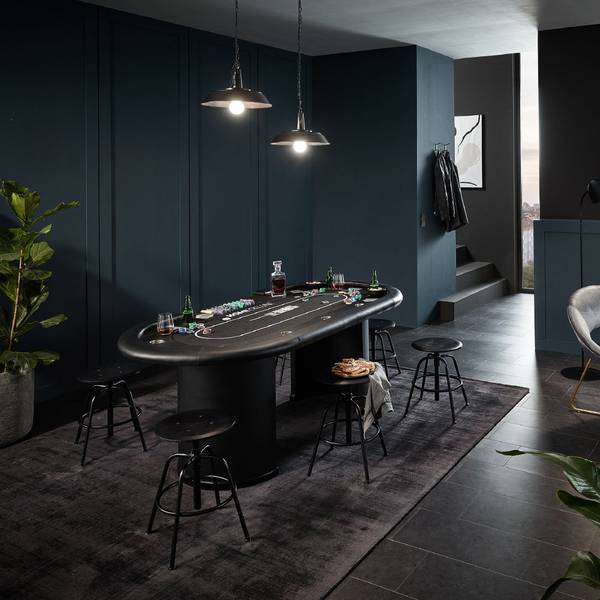 LED Pokertisch FULL HOUSE Schwarz - Holzwerkstoff - 106 x 78 x 215 cm