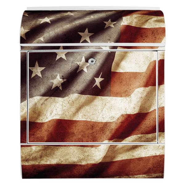 Briefkasten Stahl United States Weiß - Stahl - 38 x 46 x 13 cm