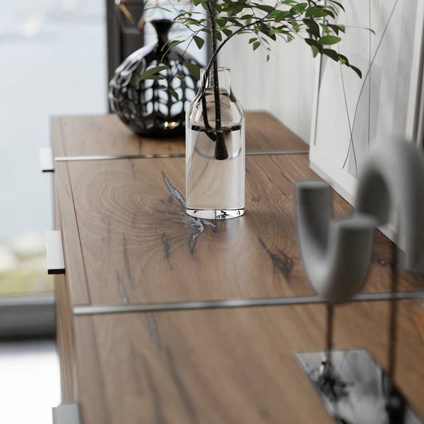 Dressoir ONYX LOFT Flagstaff bruin - plaatmateriaal op houtbasis - 158 x 81 x 41 cm