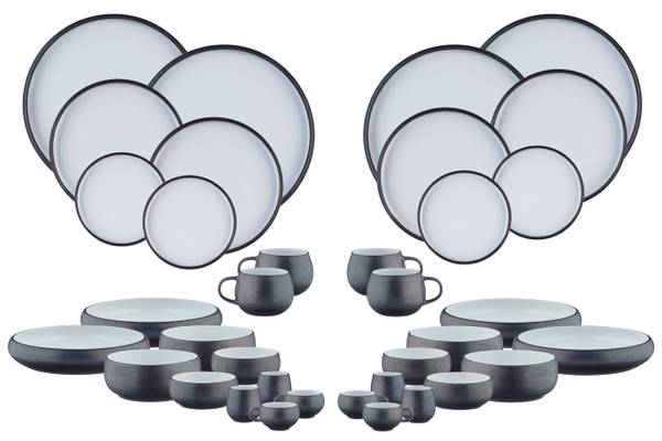 Service GOURMET - 36 pièces - Onyx Noir - Céramique - 42 x 1 x 55 cm