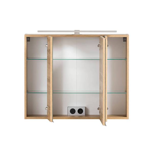 Badmöbel-Set VASTO-03-45 3er-Set Grau - Spiegelglas - 135 x 200 x 47 cm