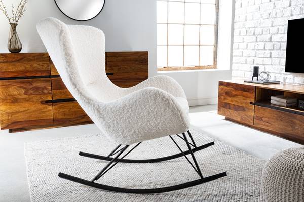 Schaukelstuhl SCANDINAVIA SWING Weiß - Polyester - 77 x 99 x 115 cm
