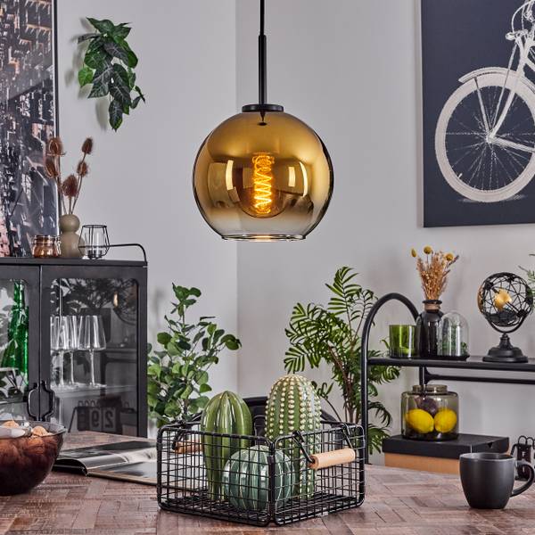 Deckenleuchte Cesaro Gold - Aluminium - Klarglas - 24 x 145 x 24 cm