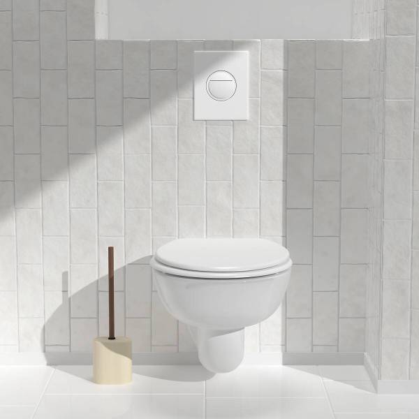 Toilettenbürste ARGILEO Beige - Kunststoff - 12 x 39 x 8 cm