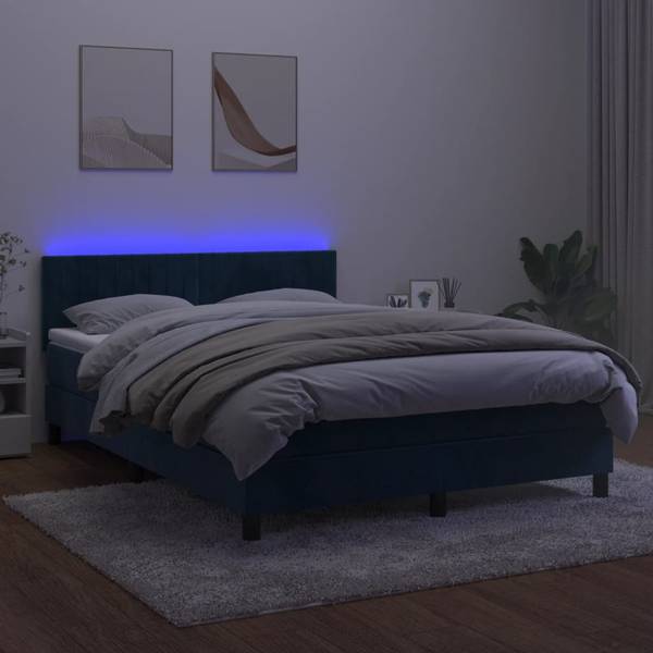 Boxspringbett 3017268-14 Blau - Dunkelblau - 144 x 193 cm