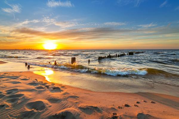 Fotobehang STRAND Zonsondergang 3D 460 x 300 x 300 cm
