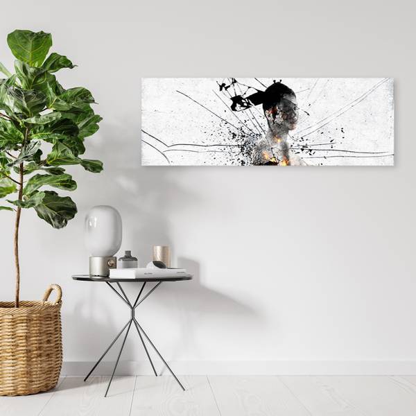 Wandbild abstraktion auf zerbrochenem 150 x 50 cm