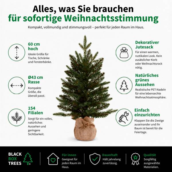 Künstlicher Weihnachtsbaum Sitka Grün - Kunststoff - 43 x 60 x 43 cm