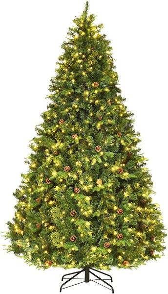 240cm LED Künstlicher Weihnachtsbaum Grün - Kunststoff - 155 x 240 x 155 cm