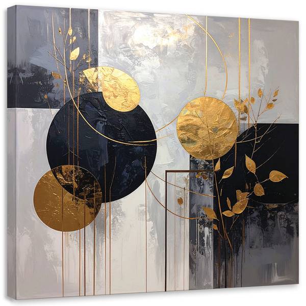 Wandbild Abstrakte Motive Gold - Polyester - 40 x 40 x 3 cm