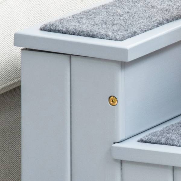 Haustiertreppe BB7089 Grau - Massivholz - 15 x 58 x 48 cm