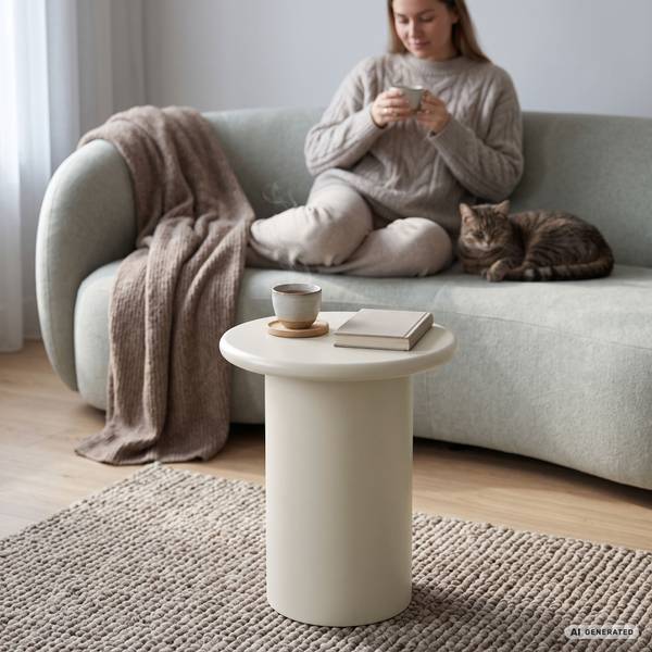 Runder Couchtisch MONO 5620 Beige - Holzwerkstoff - 30 x 40 x 30 cm
