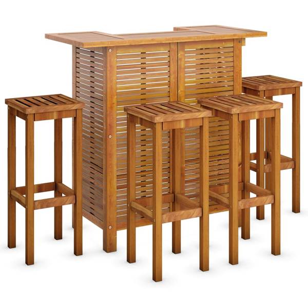 Gartenbar-Set 3015843-3 (5-teilig) Braun - Akazie - 50 x 105 x 110 cm