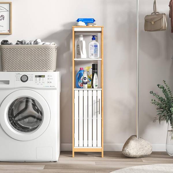 Badezimmerschrank NM9091ZM Braun - Bambus - 30 x 129 x 30 cm