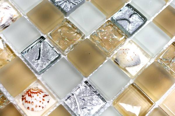 Mosaikfliesen 82B-0112 Beige - Glas - 30 x 30 x 30 cm