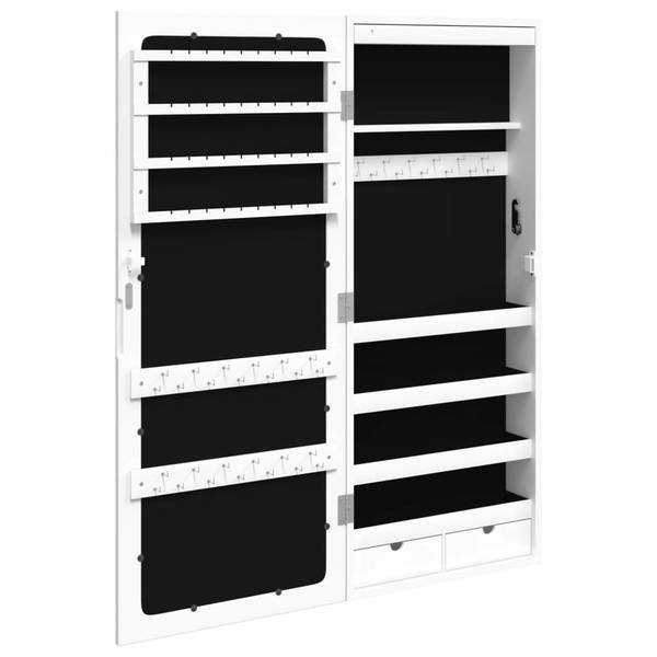 Armoire à bijoux miroir 3028735 Blanc - Polyester - 37 x 90 x 10 cm