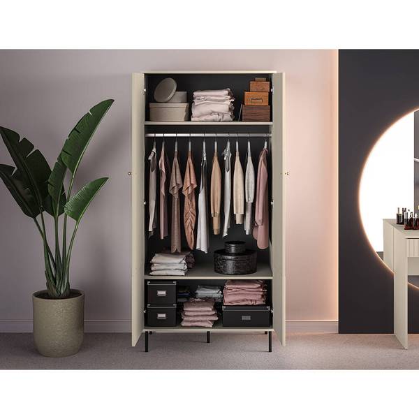 Kleiderschrank SALOU-131-2 Beige - Holzwerkstoff - 92 x 190 x 53 cm