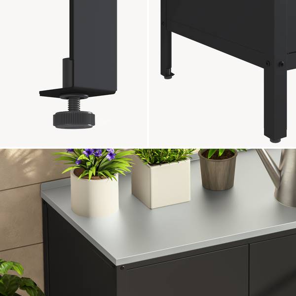 Outdoor Schrank Bolognano Schwarz - Edelstahl - Stahl - 80 x 92 x 50 cm
