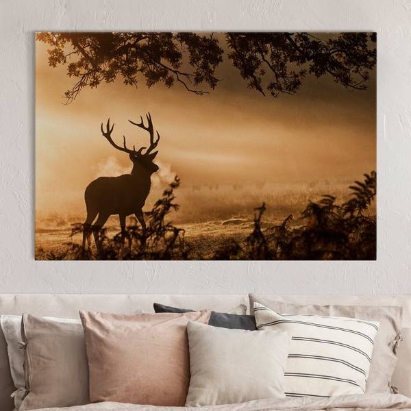 Akustikbild Hirsch Winterwald 150 x 100 cm