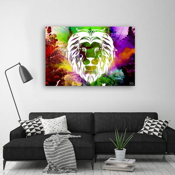 Wandbild löwe abstraktion 100 x 70 cm