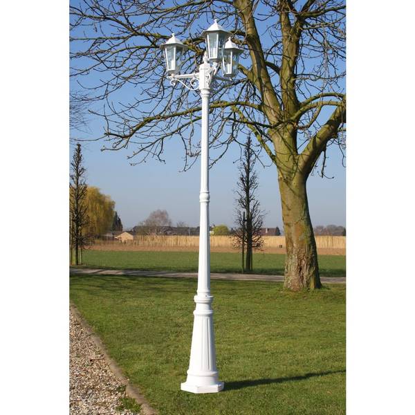 Lampadaire de jardin 3 bras 215 cm Blanc Blanc - Aluminium - 55 x 215 x 55 cm