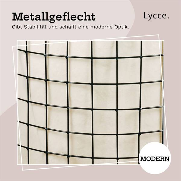 Wäschekorb Karo Weiß - Metall - 45 x 50 x 45 cm